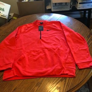 Men’s new with tags red Nike 3/4 zip sweatshirt XL